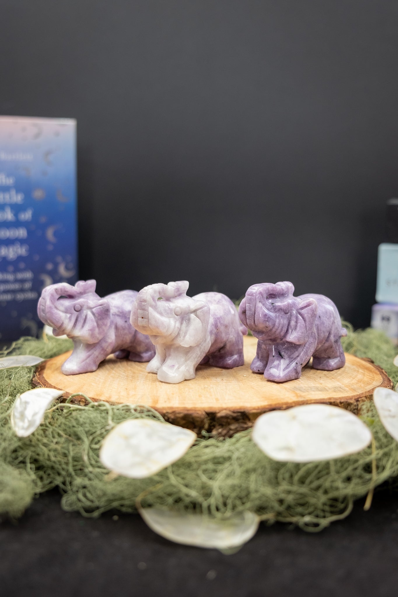 Lepidolite Elephant Carving