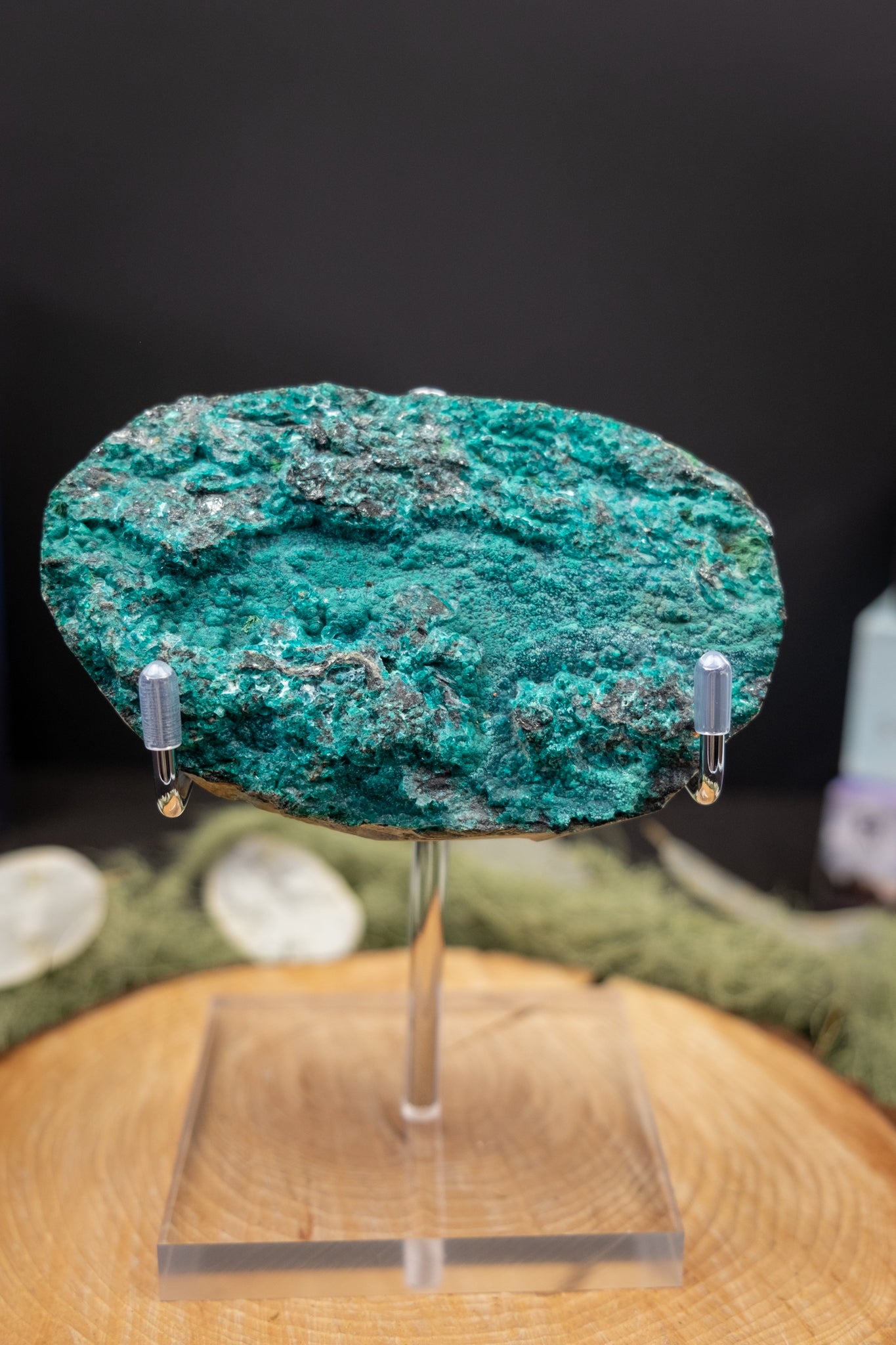 Chrysocolla Mineral on Stand