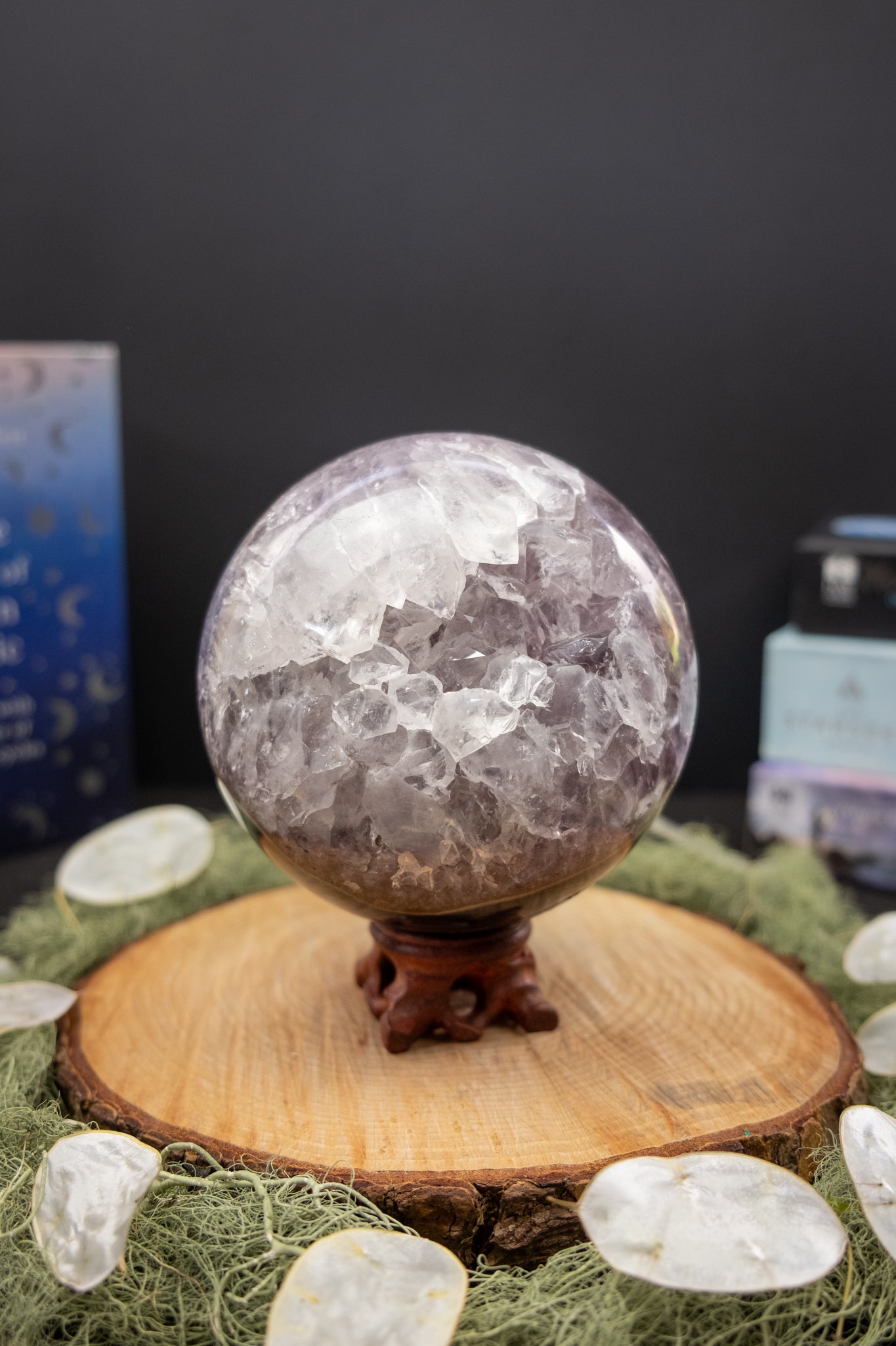 Amethyst Quartz and Agate Drusy Sphere