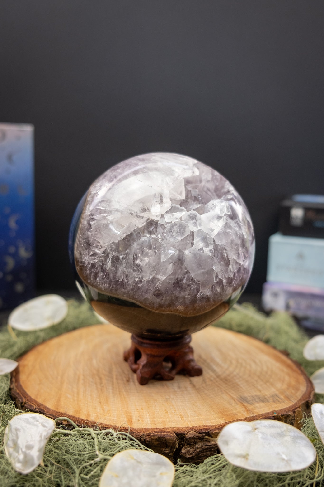 Amethyst Quartz and Agate Drusy Sphere