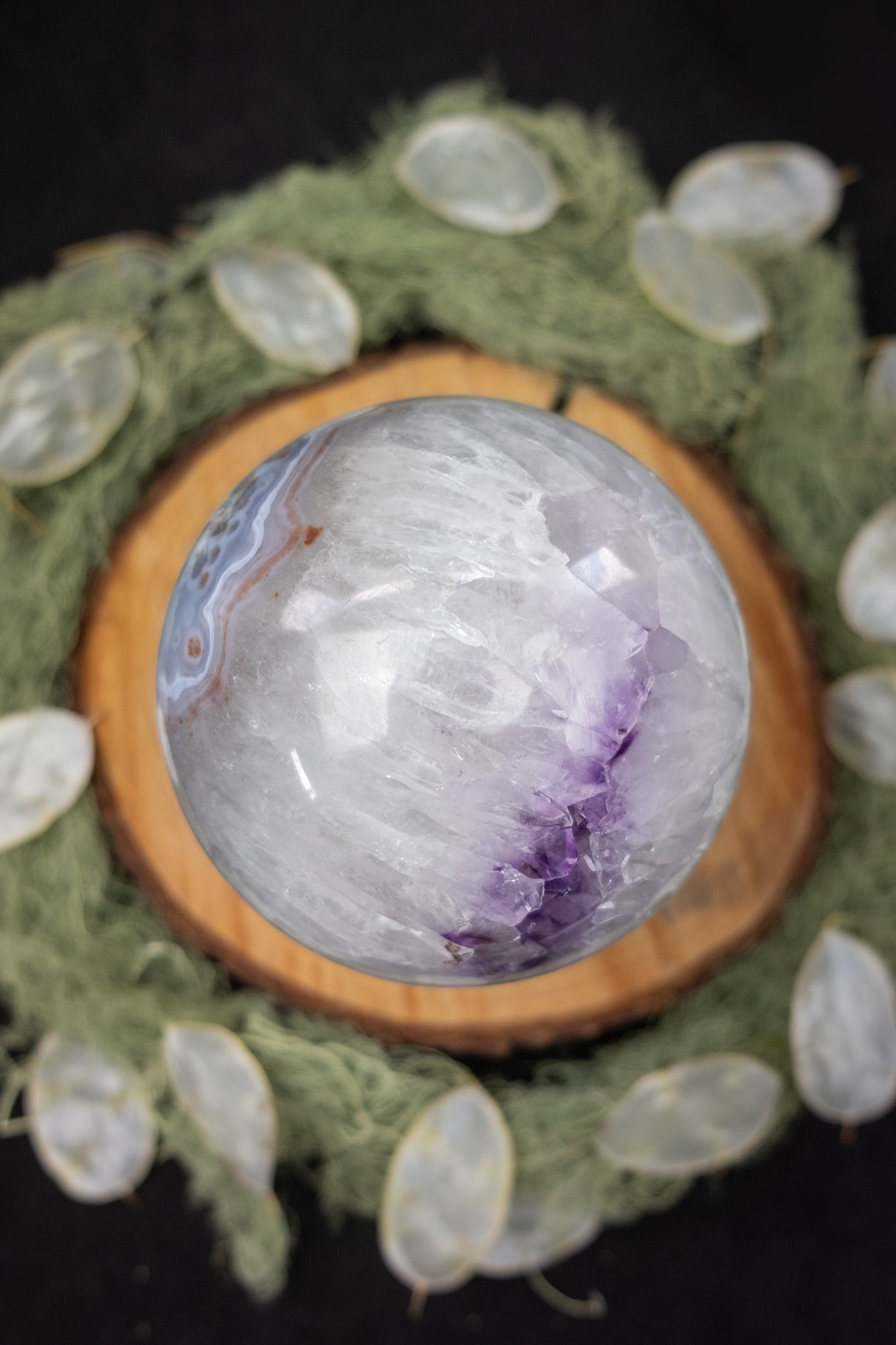 Agate, Amethyst and Quartz Sphere
