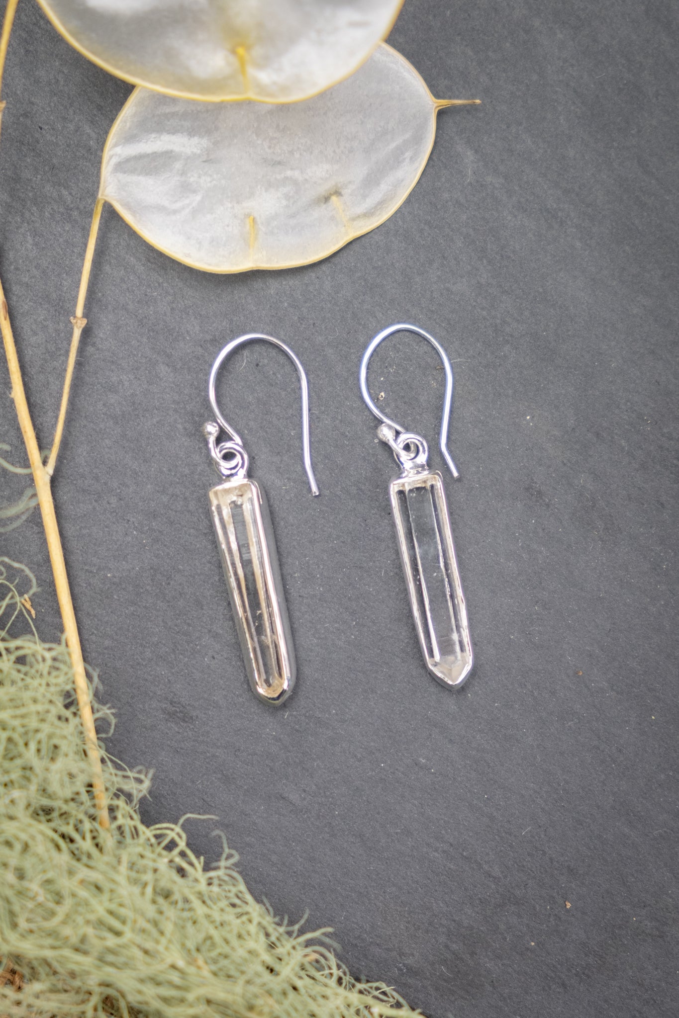 Lemurian Quartz Sterling Silver Earrings