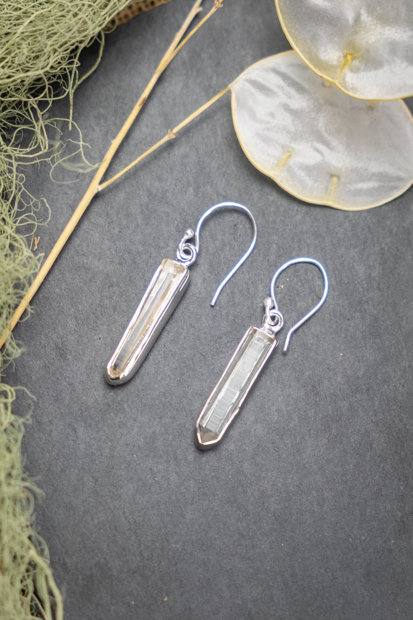 Lemurian Quartz Sterling Silver Earrings