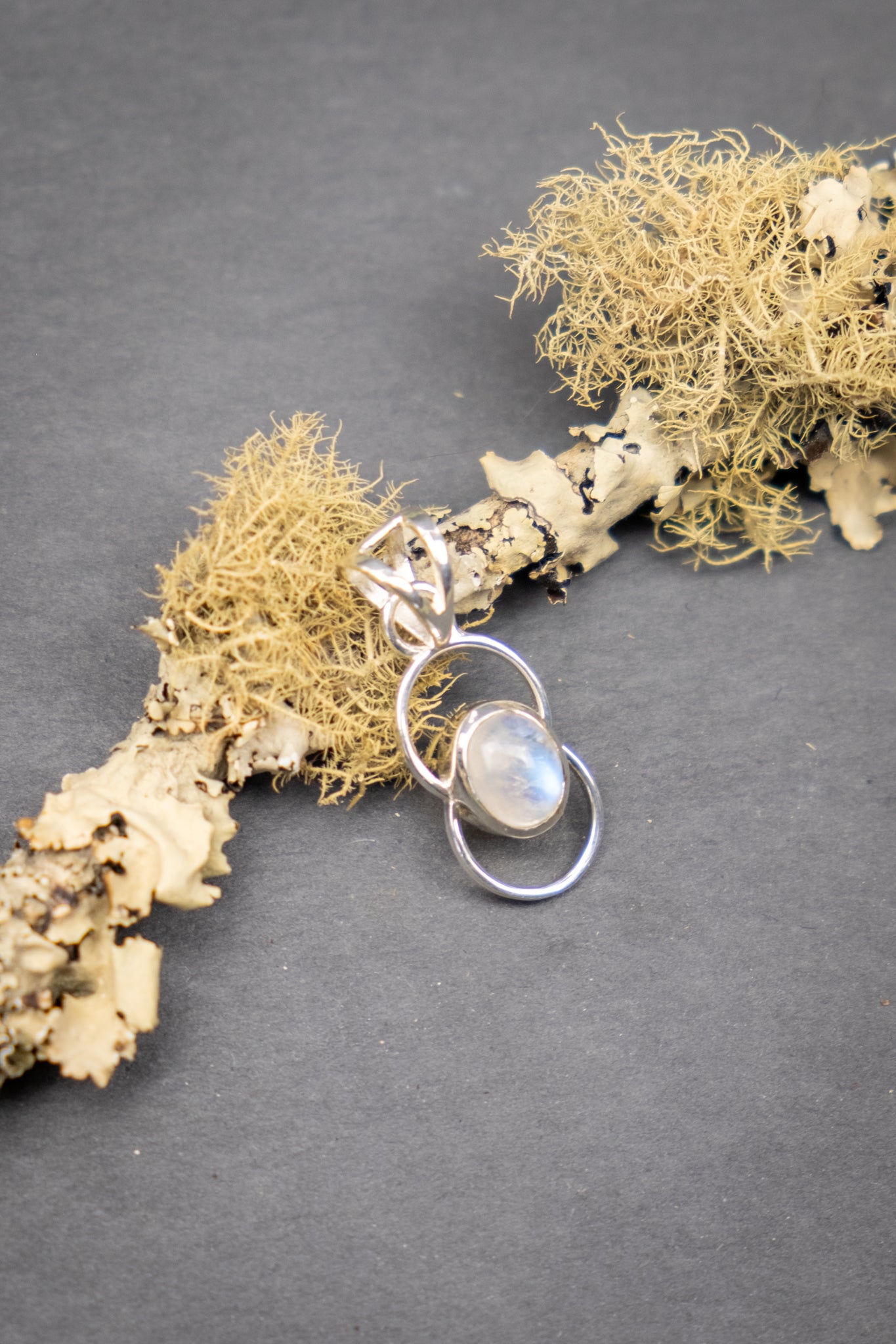 Rainbow Moonstone Infinity Pendant