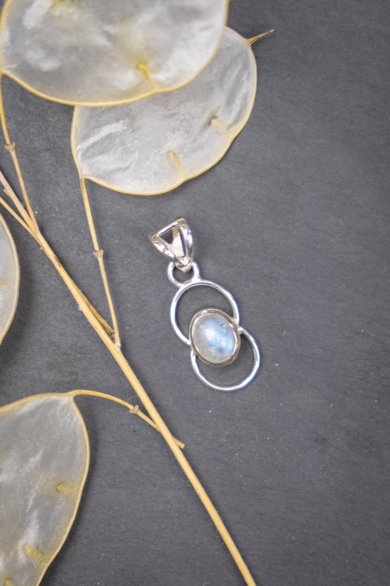 Rainbow Moonstone Infinity Pendant