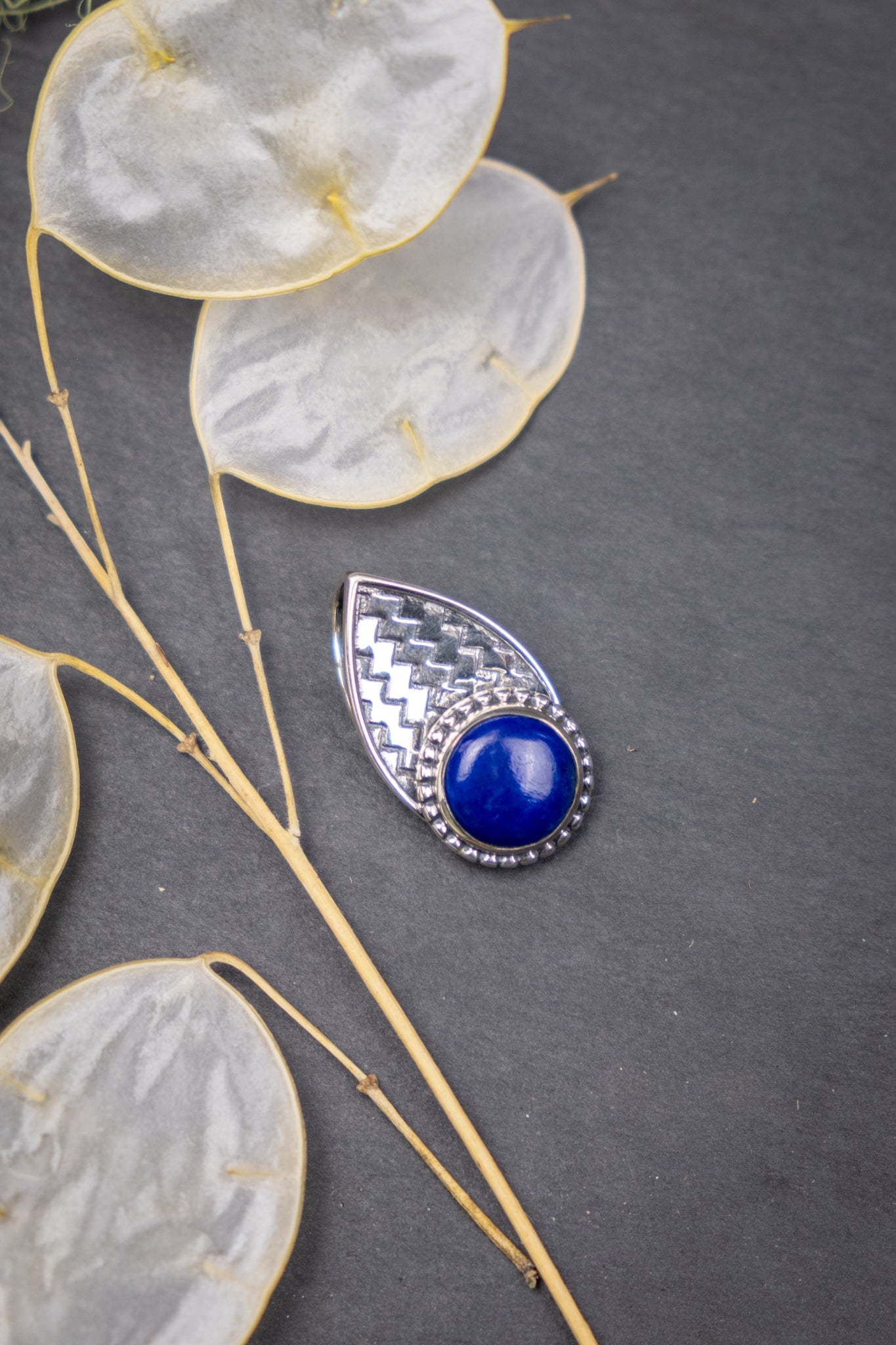 Lapis Lazuli, Uni Sterling Silver Unisex Pendant