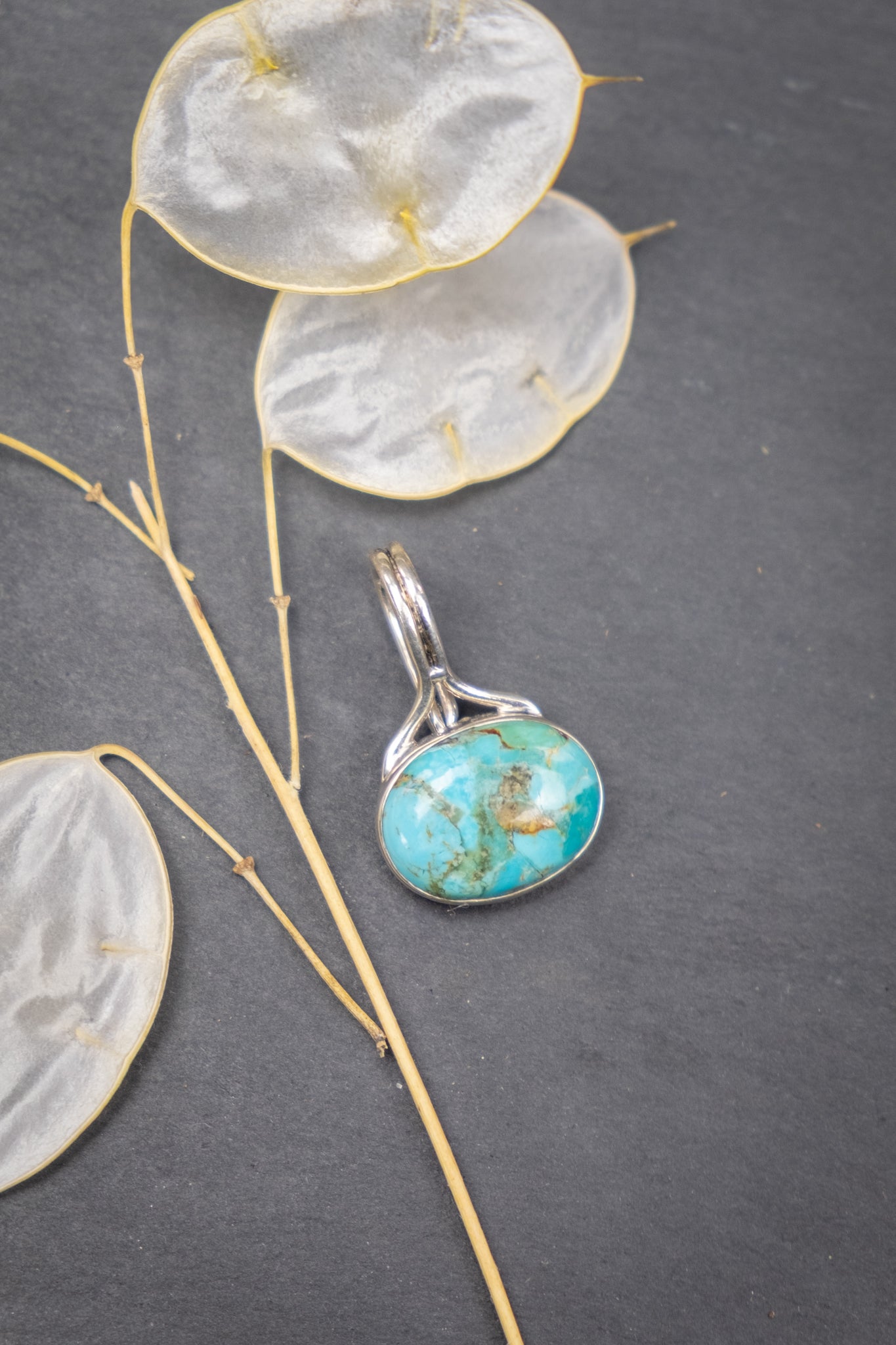 Turquoise Pendant, Sterling Silver, Mexico