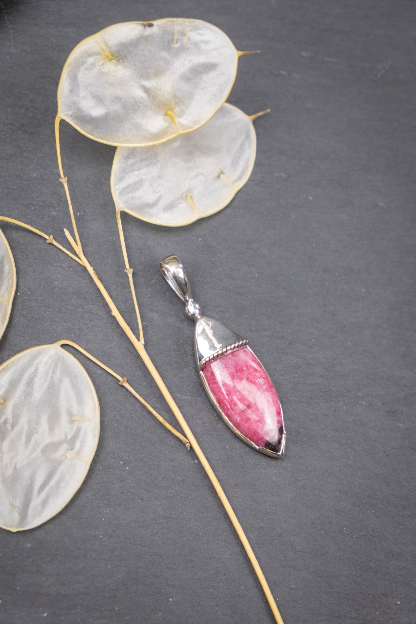 Rhodonite Sterling Silver Pendant