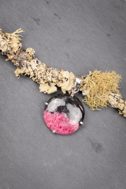 Rhodonite Sterling Silver Pendant