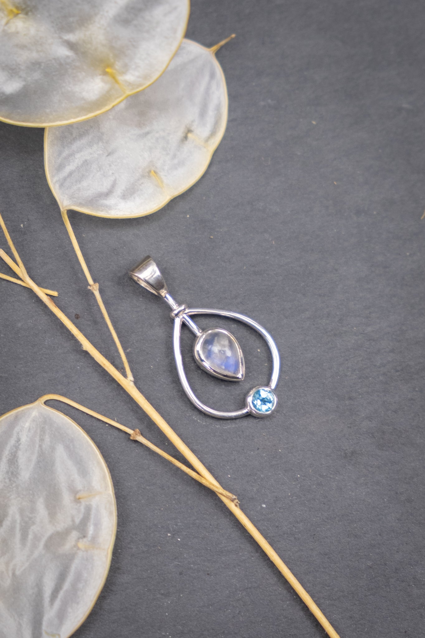 Moonstone and Topaz Pendant