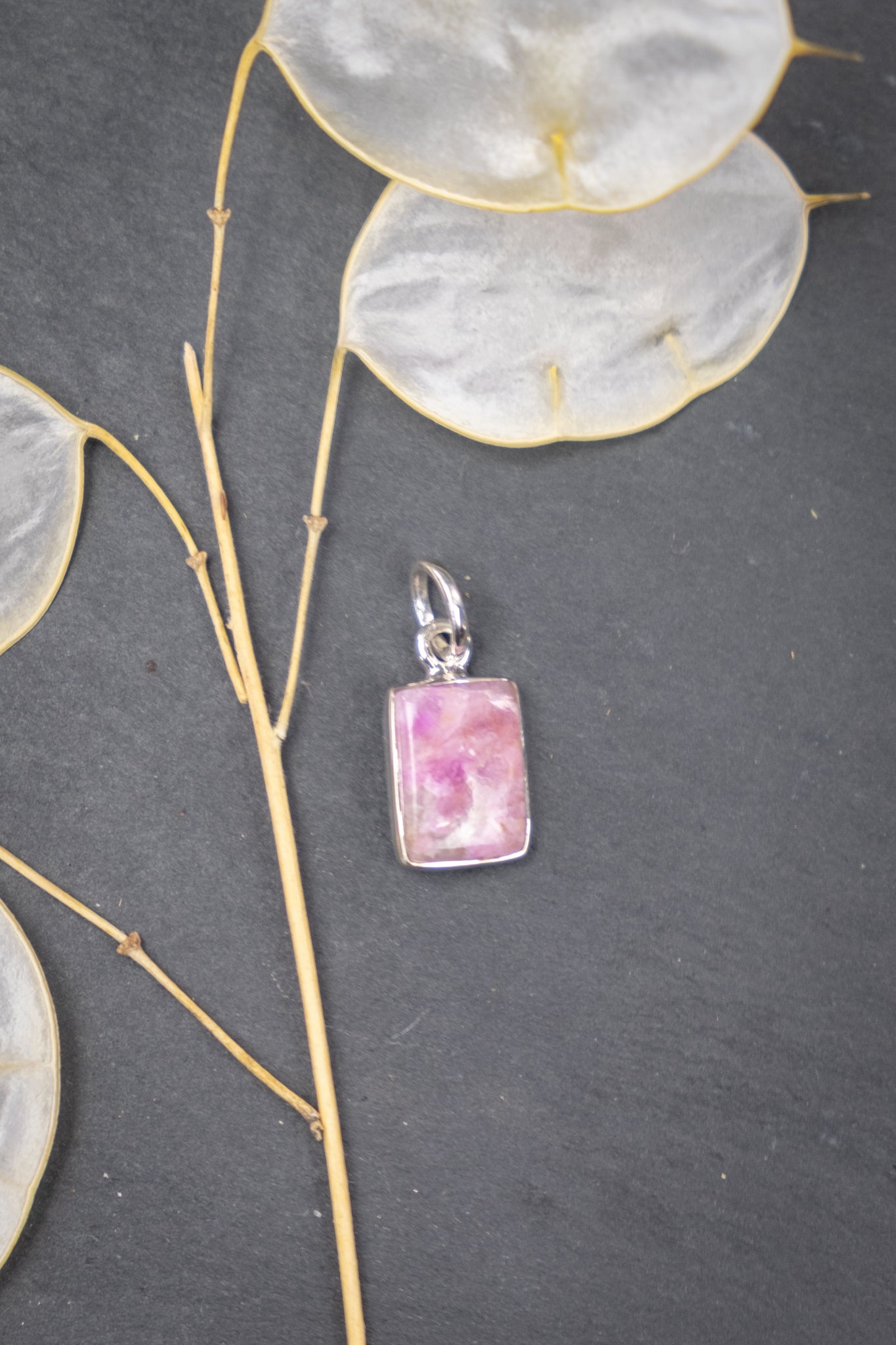 Pink Sugilite Sterling Silver Pendant