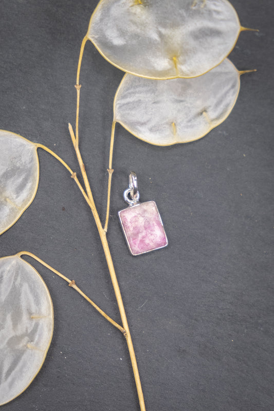 Pink Sugilite Sterling Silver Pendant