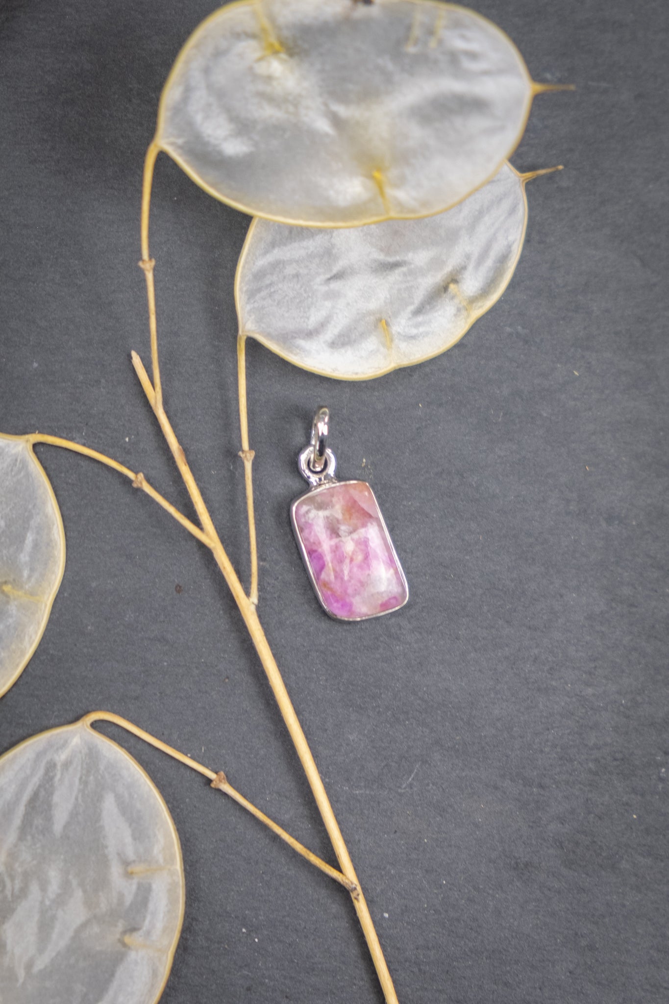 Pink Sugilite Sterling Silver Pendant