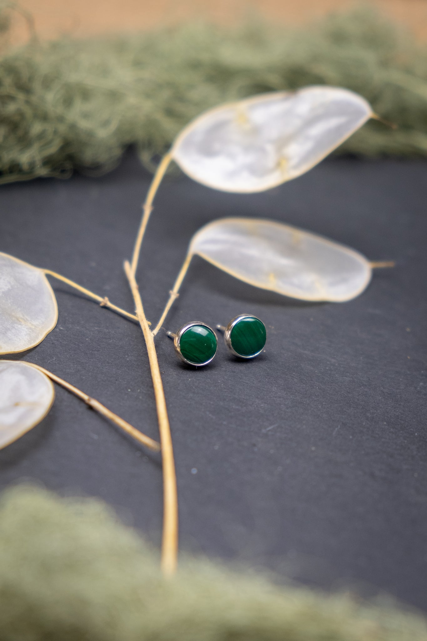 Malachite Stud Earrings