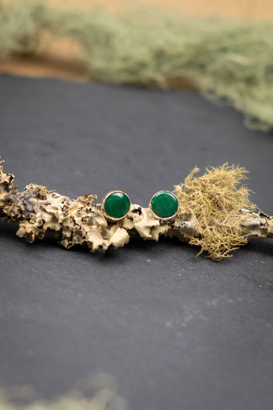 Malachite Stud Earrings