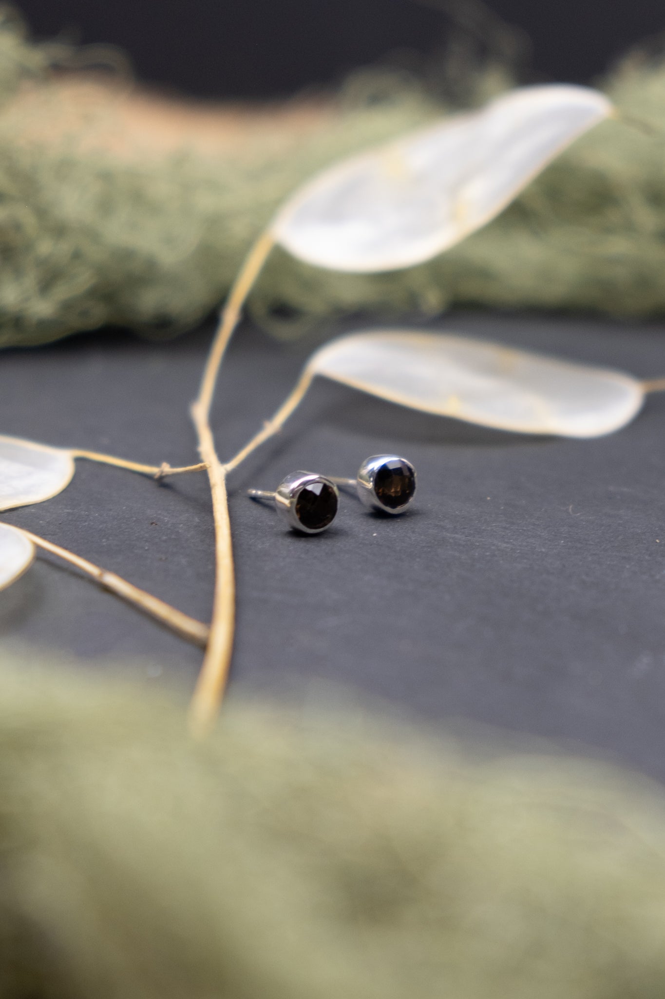 Smokey Quartz Stud Earrings
