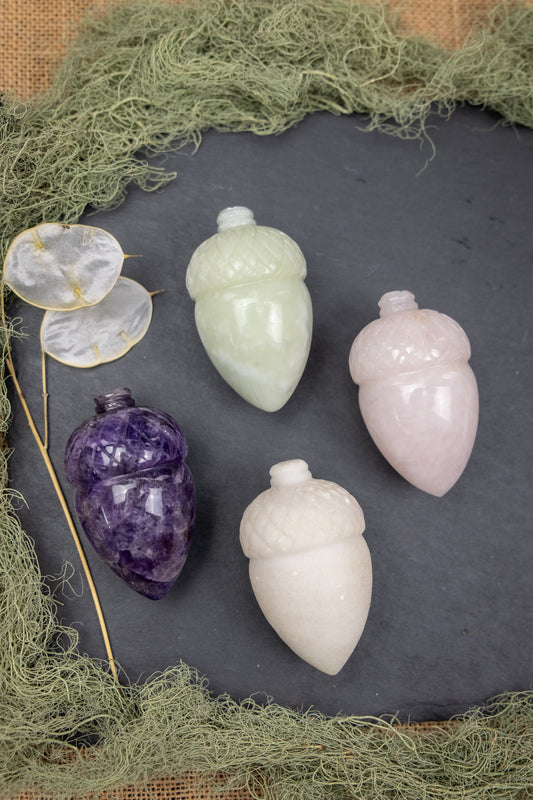 Acorn Crystal Carving, Large