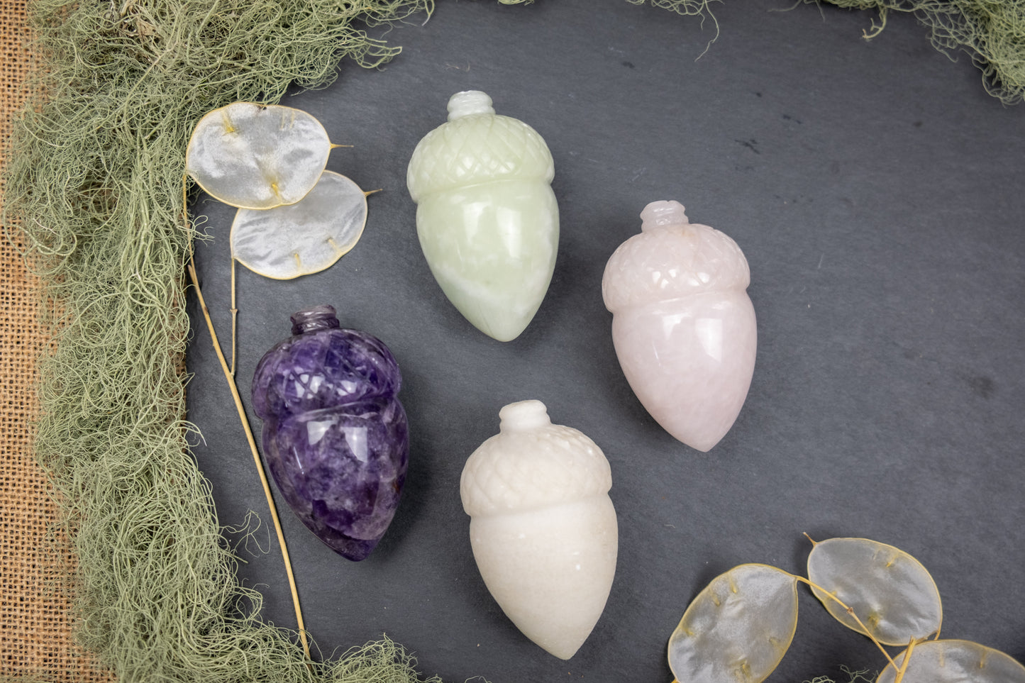 Acorn Crystal Carving, Large