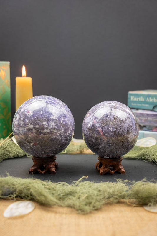 Lepidolite, Smokey Quartz and Pink Tourmaline Sphere