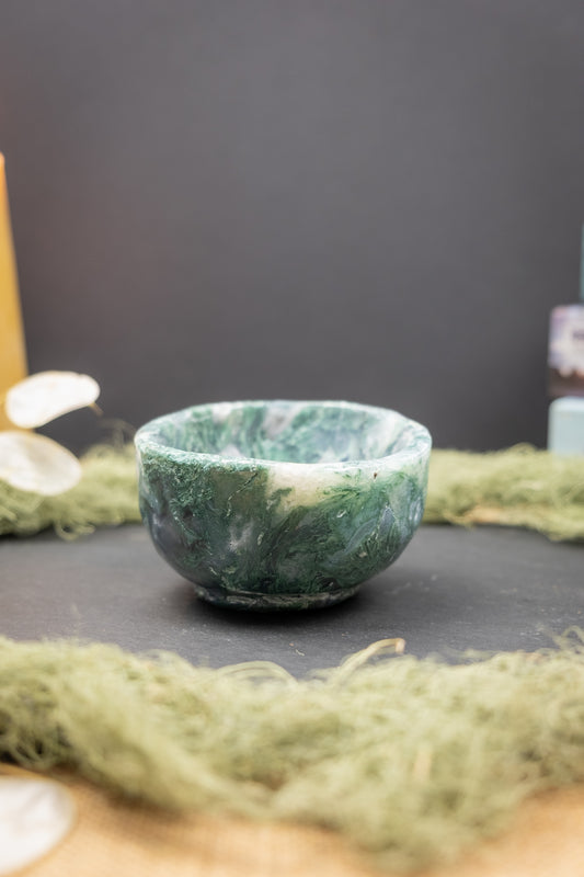 Moss Agate Bowl, India