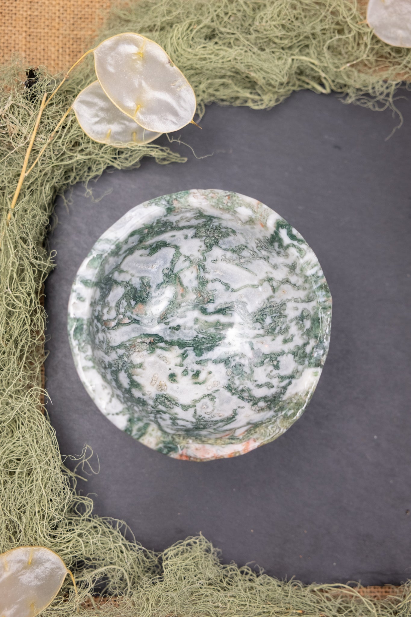 Moss and Tree Agate Bowl