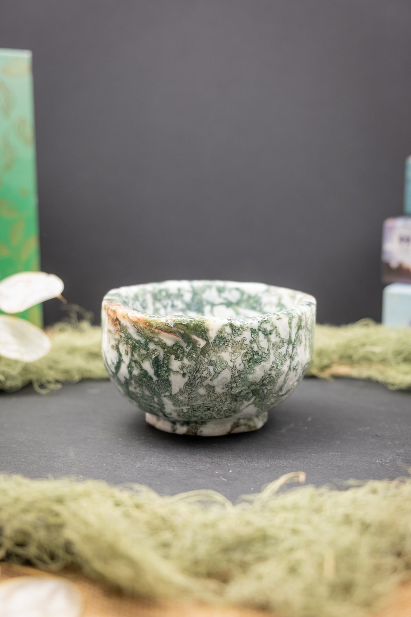 Moss and Tree Agate Bowl