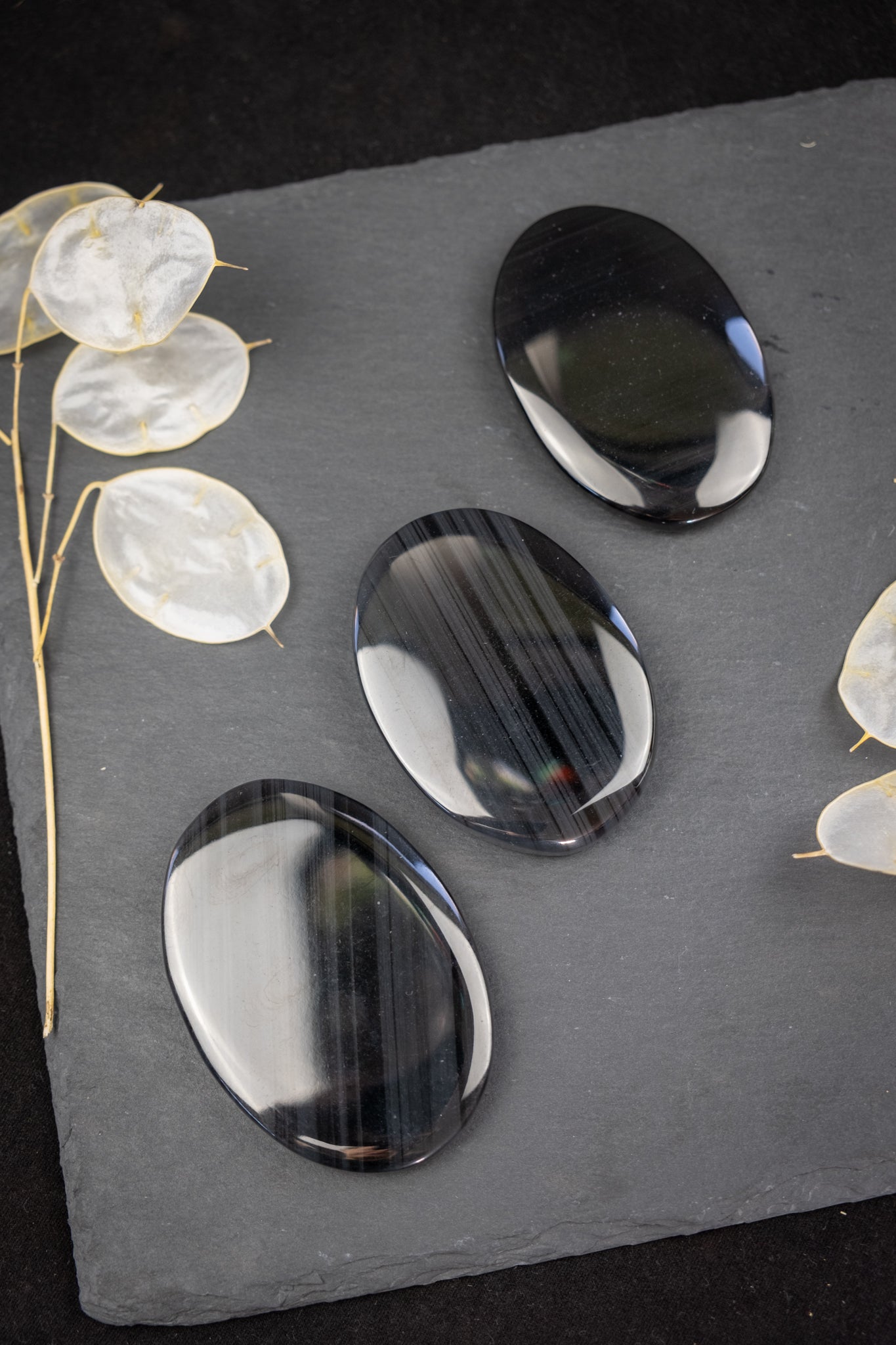 Ice Obsidian Palm Stone