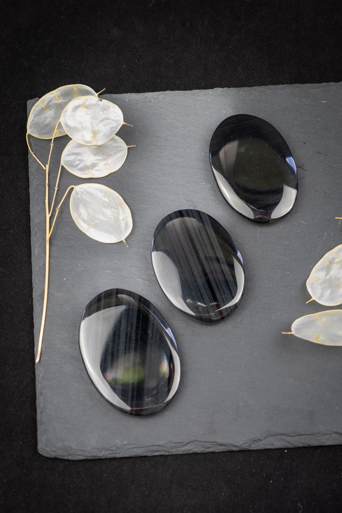 Ice Obsidian Palm Stone