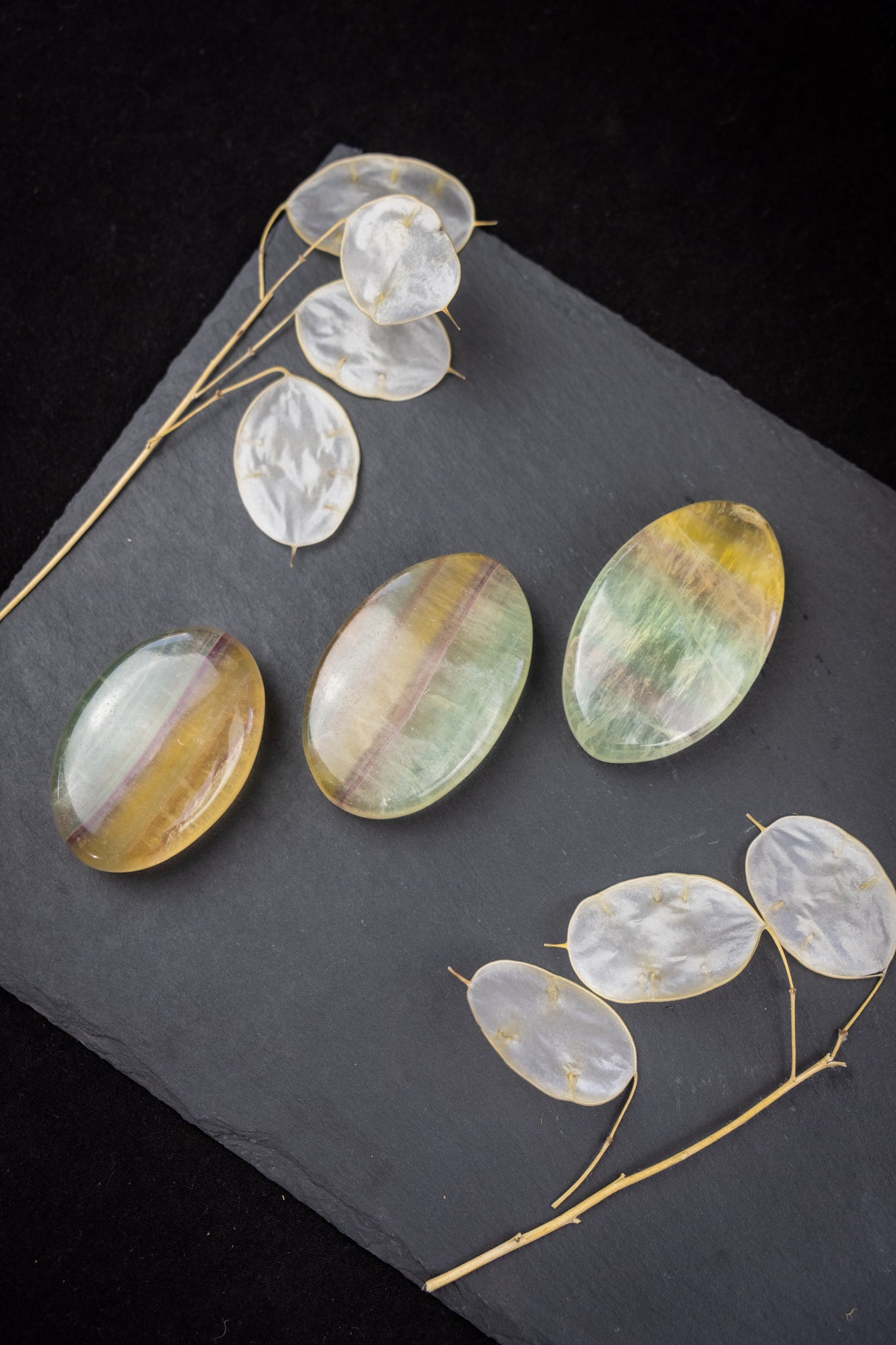 Yellow Fluorite Palm Stone