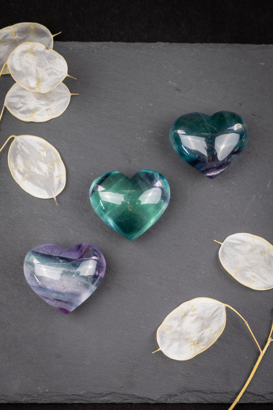 Rainbow Fluorite Heart
