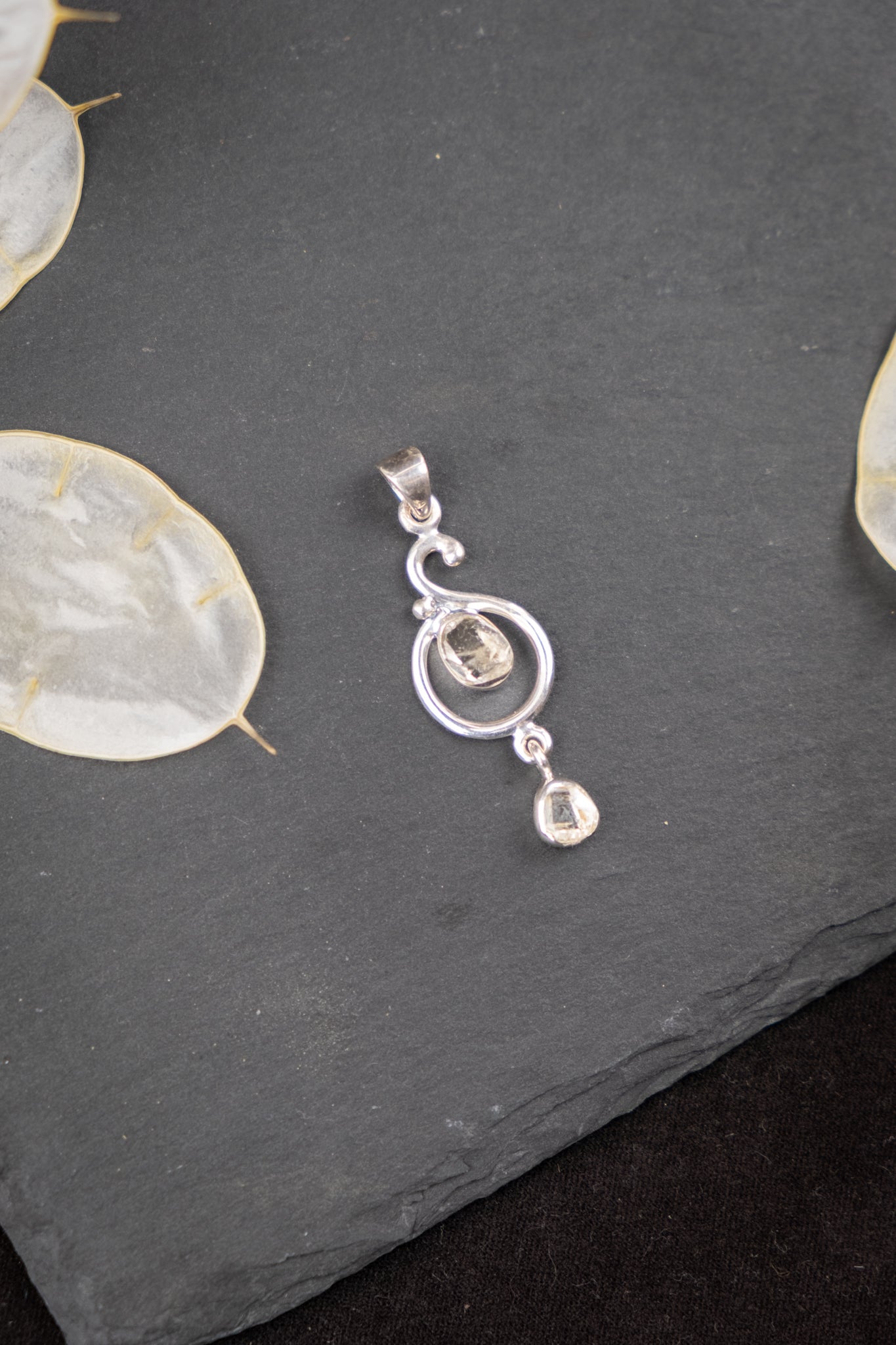 Herkimer Diamond Double Pendant