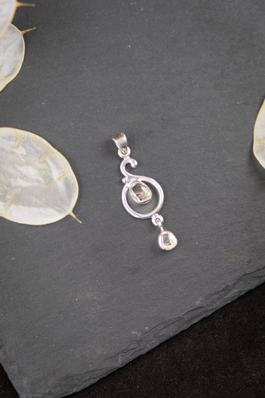 Herkimer Diamond Double Pendant
