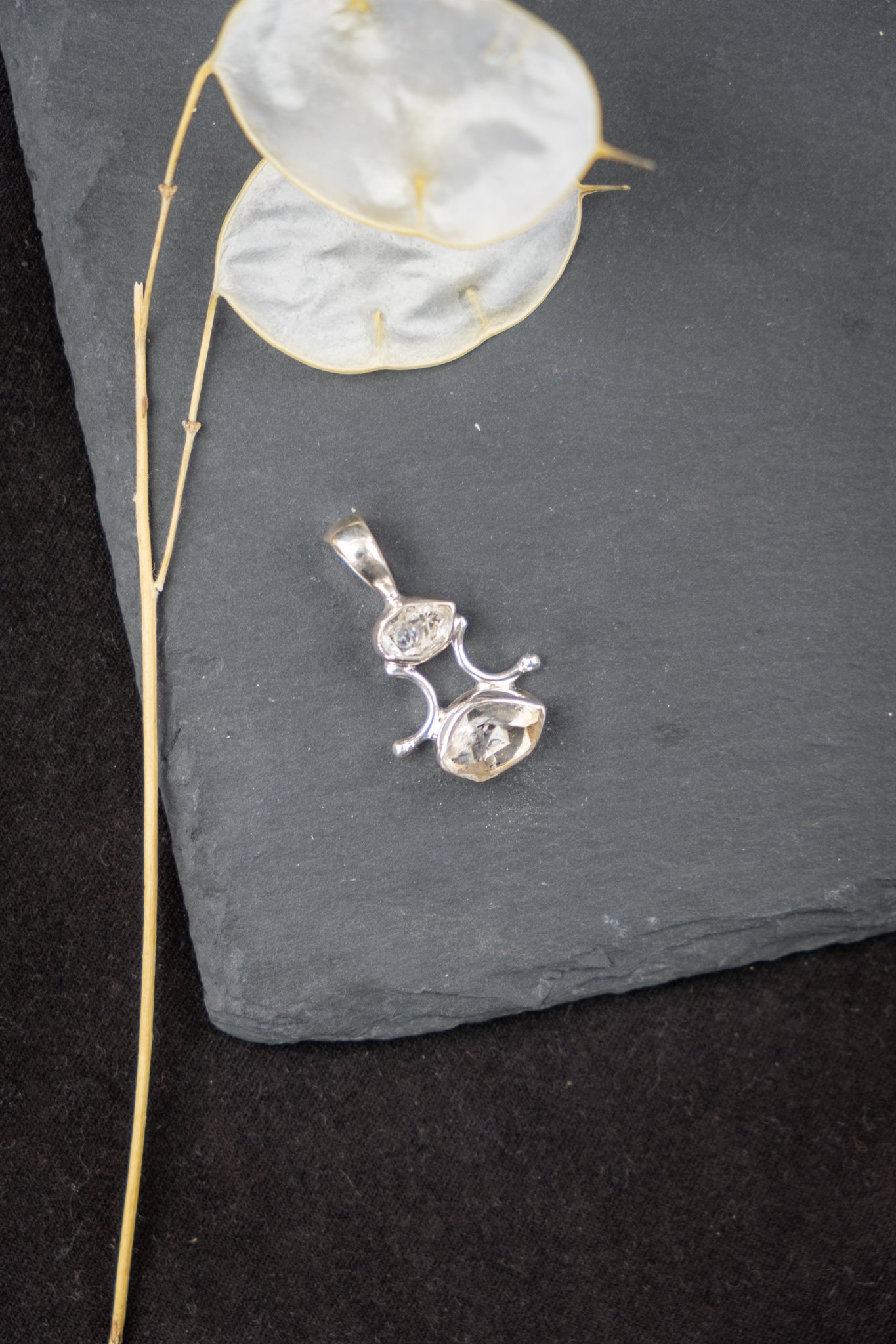 Herkimer Diamond Double Pendant