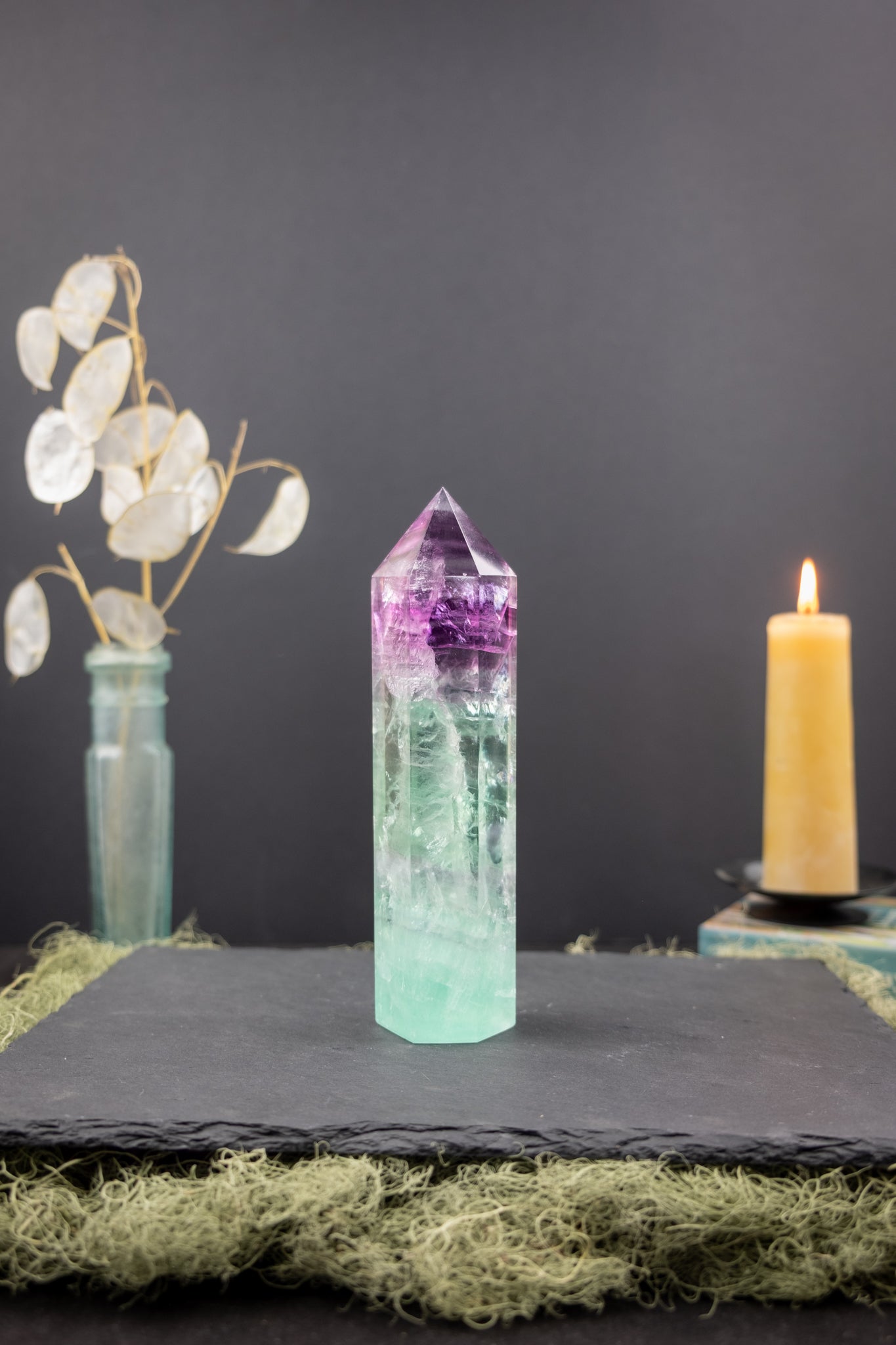 Rainbow Fluorite Point