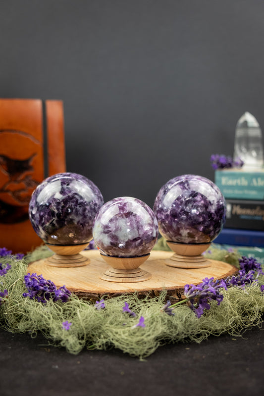 Soothing Lepidolite Sphere Mica Flashes, Calming Gemstone Sphere, Emotional Healing Crystal, Lepidolite Gem Stone, Mica Lepidolite Sphere