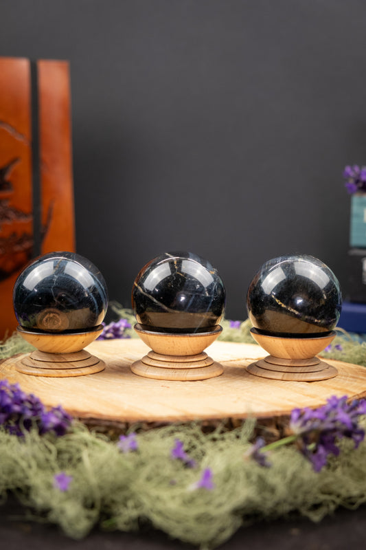 Blue Tiger's Eye Sphere, Soothing Crystal Ball, Calm Mind, Intuition, Throat Chakra, Stress Relief, Protection, Focus, Confidence.