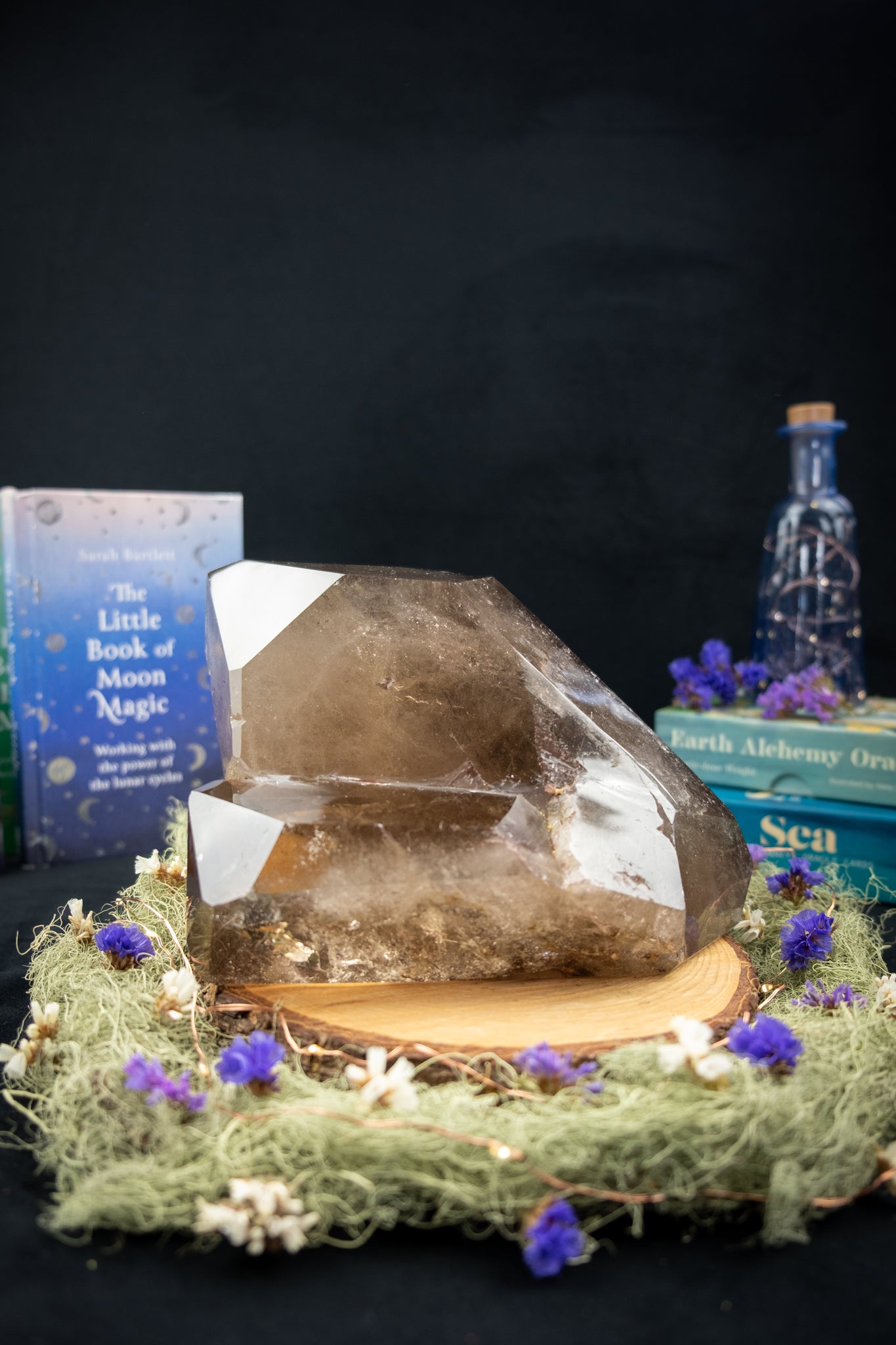 Smokey Quartz Cluster Formation with Tourmaline Inclusions