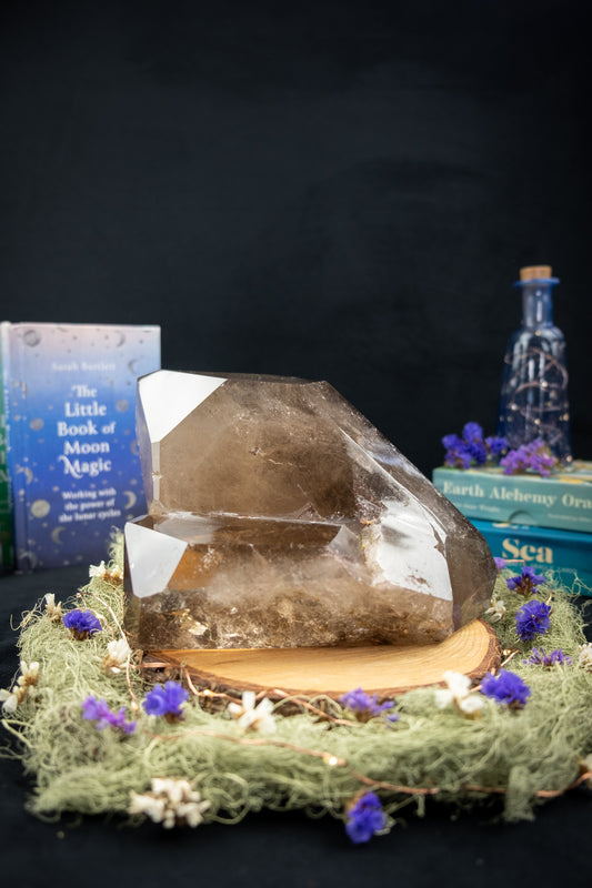 Smokey Quartz Cluster Formation with Tourmaline Inclusions