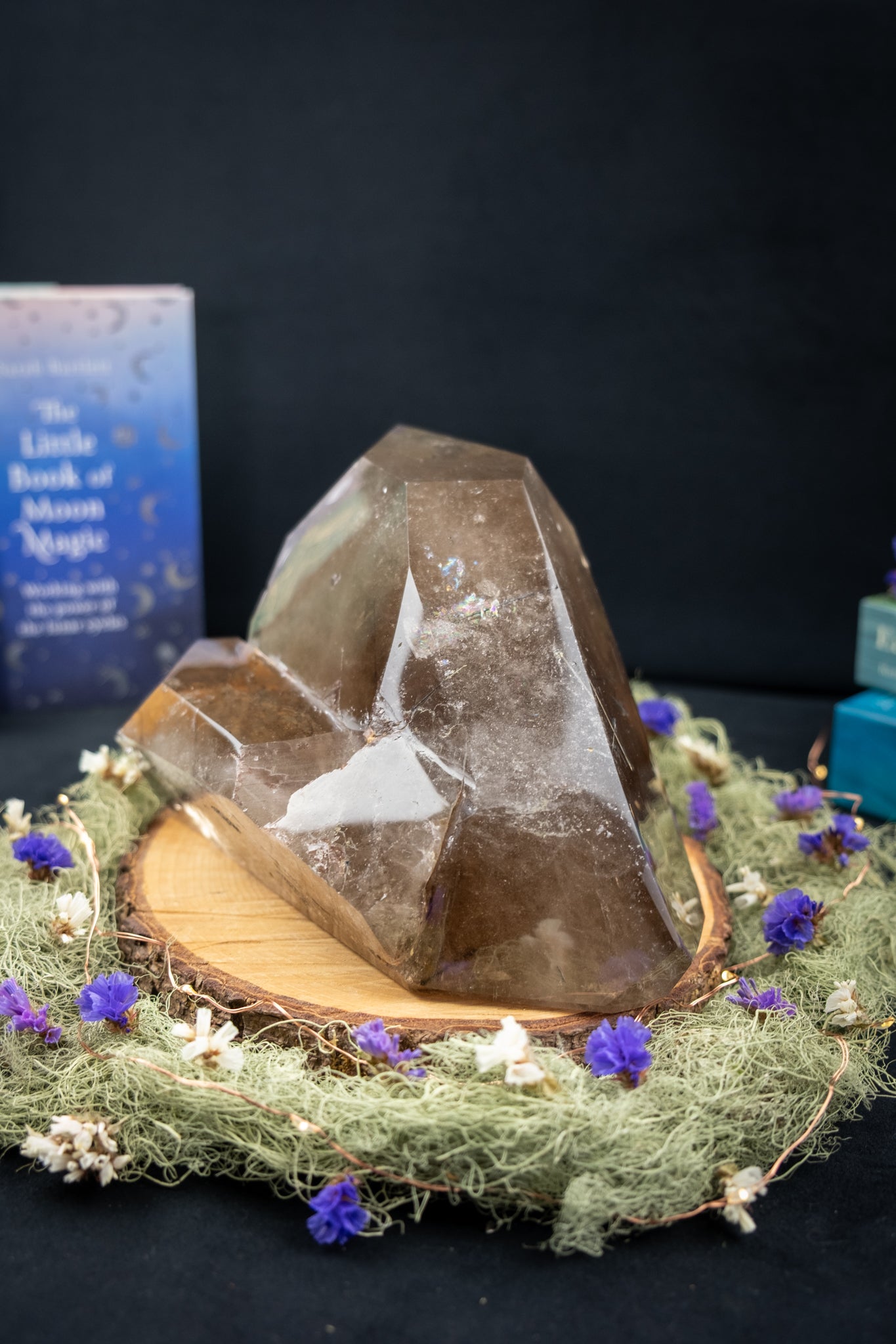 Smokey Quartz Cluster Formation with Tourmaline Inclusions
