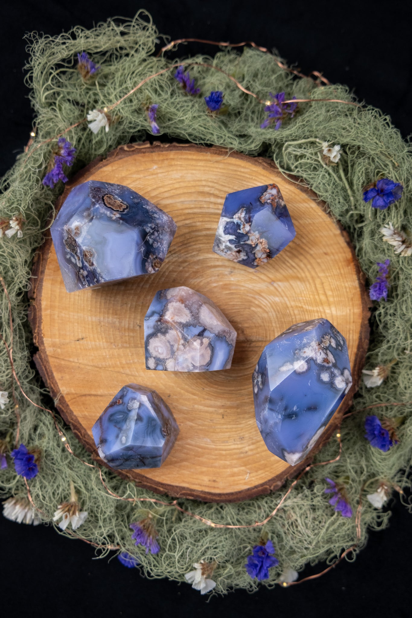 Purple Cherry Blossom Agate Facet