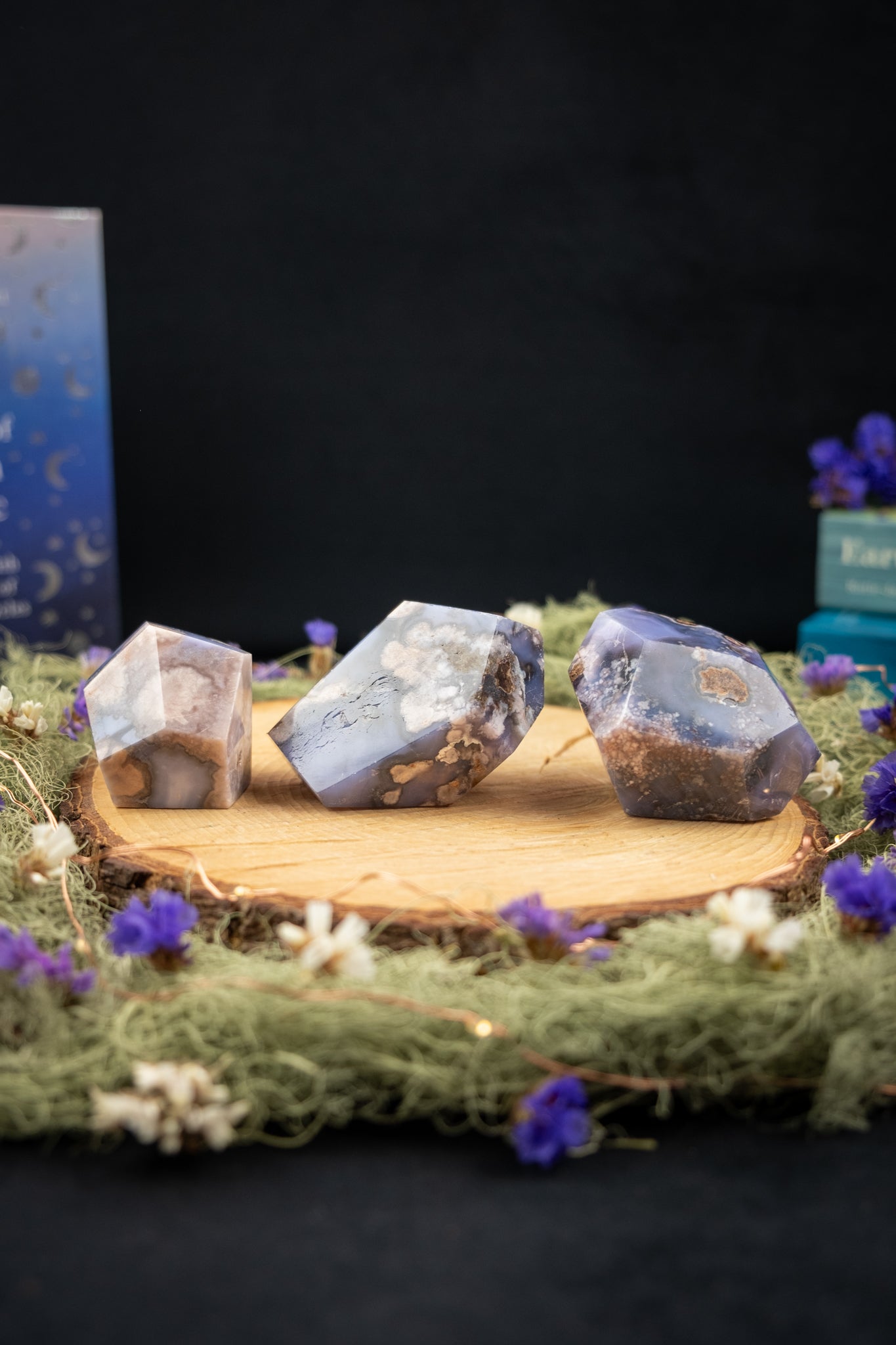 Purple Cherry Blossom Agate Facet