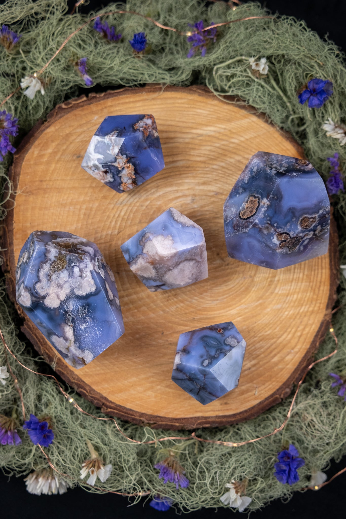 Purple Cherry Blossom Agate Facet