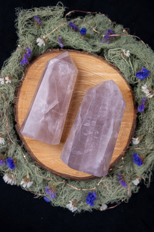 Lavender Rose Quartz Points