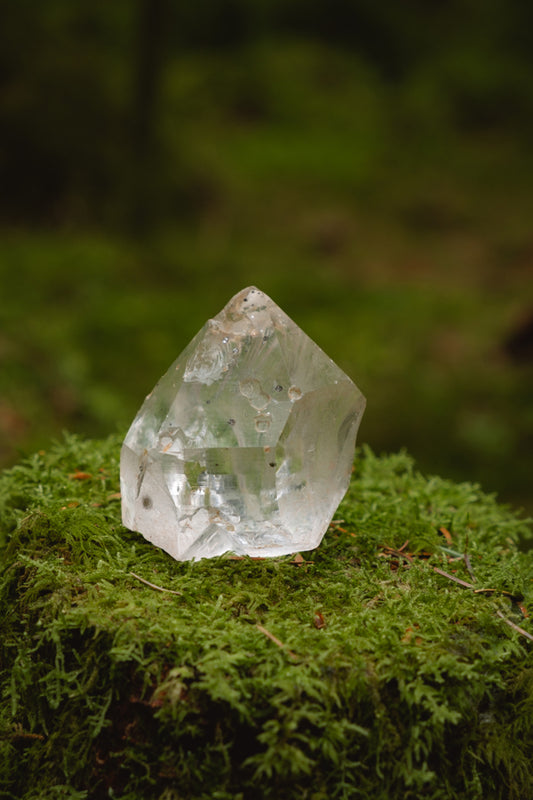 Quartz crystal with pyrite 'sparkly' stars inclusions, Master healer crystal, Pyrite for protection and abundance, Rare combination, Brazilian quartz.