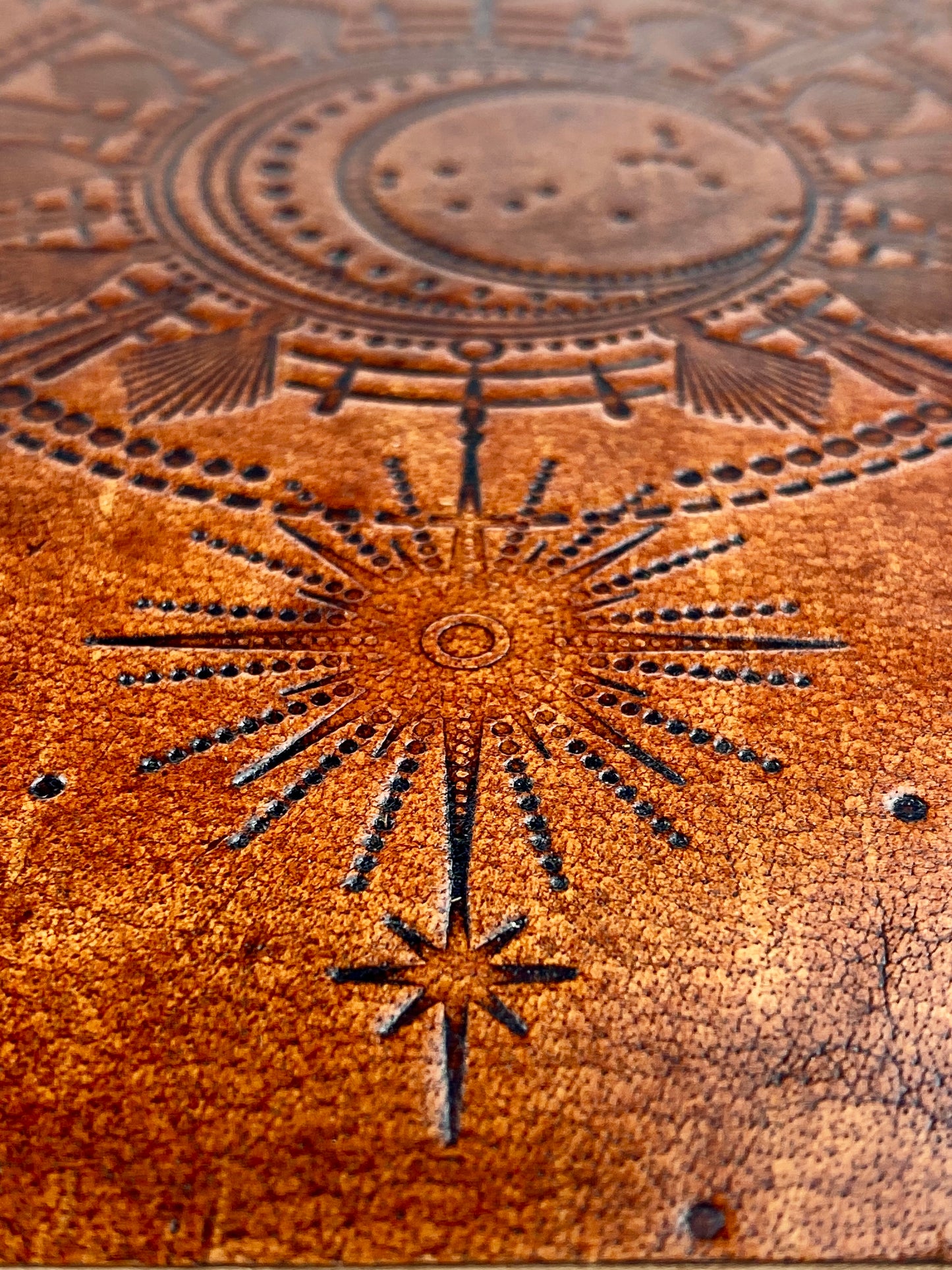 Leather Moon handmade journal, Vegetable Tanned