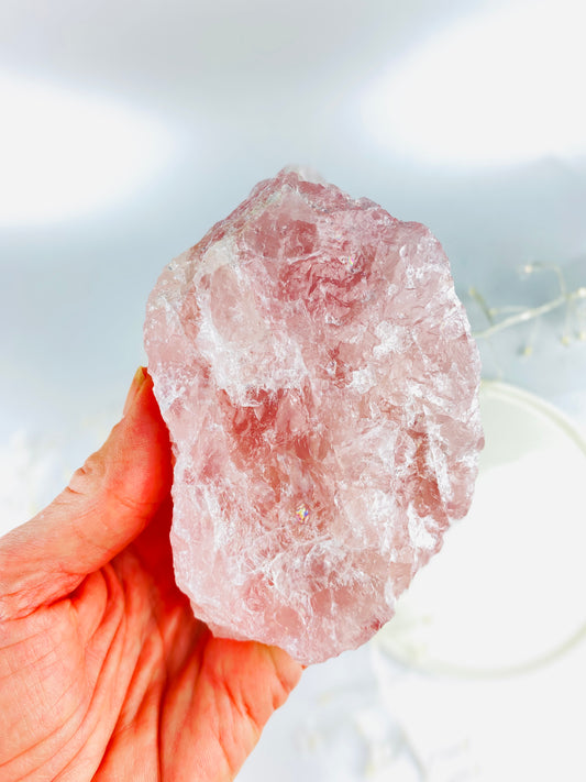 Rose Quartz raw crystal, Crystal for self love and love.