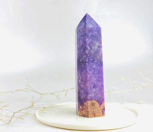 Lepidolite Crystal Point, Crystal for stress, calm and sleep.