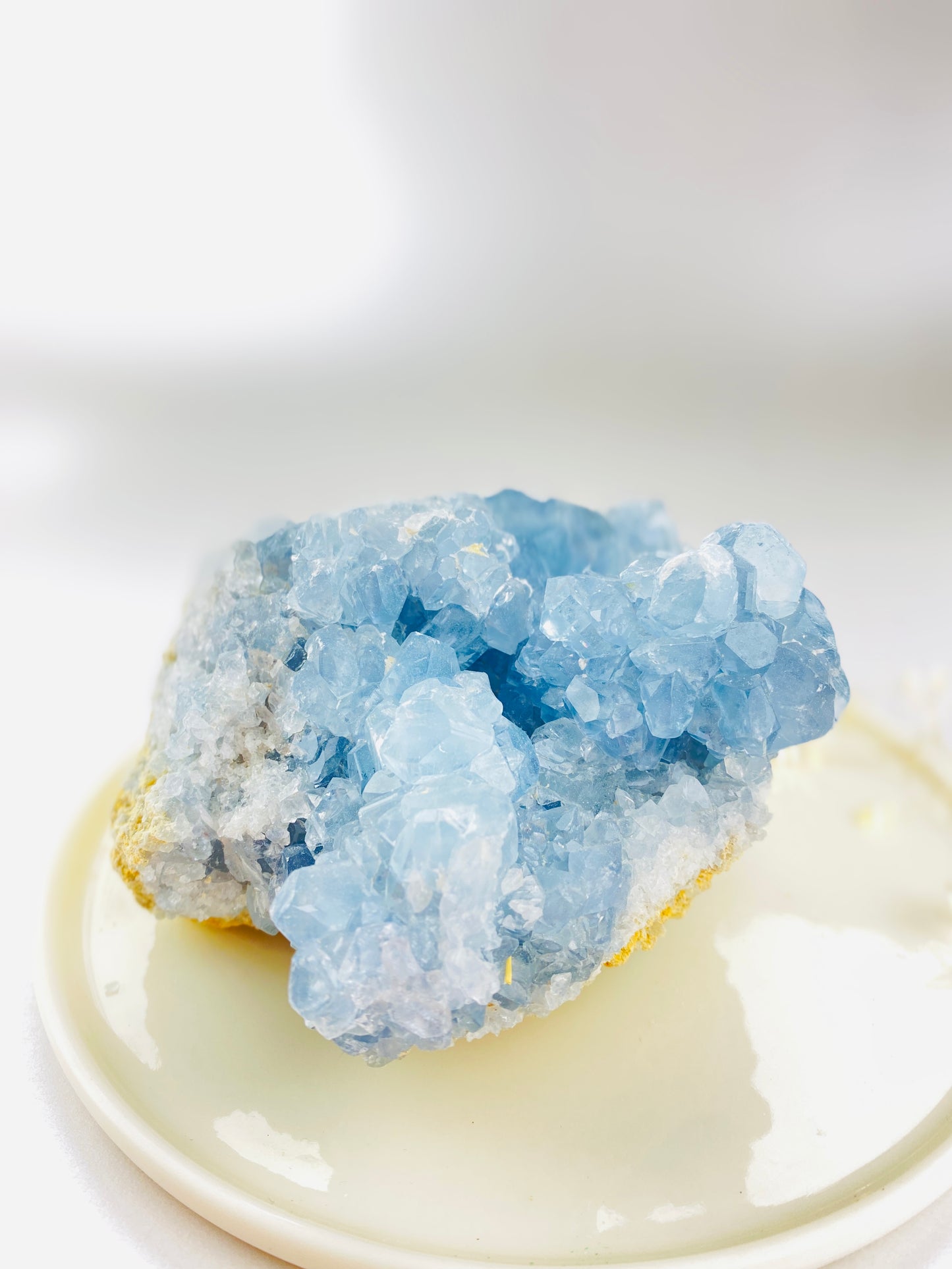Celestite crystal, large cluster, A grade, Crystal to enhance intuition, promote calm and peace, connect to guides, Release negativity.