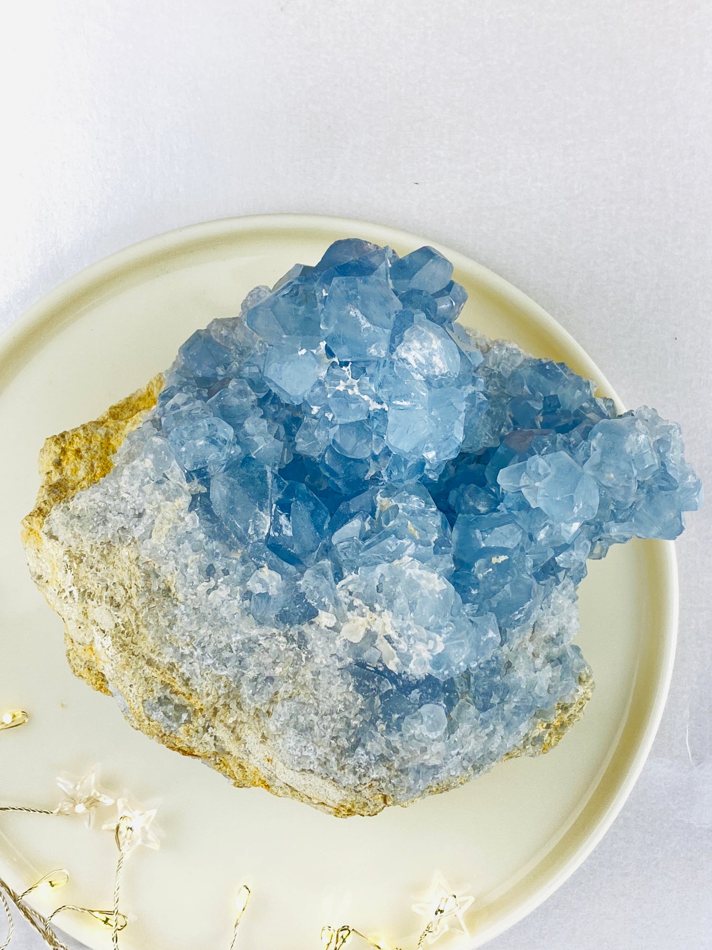 Celestite crystal, large cluster, A grade, Crystal to enhance intuition, promote calm and peace, connect to guides, Release negativity.