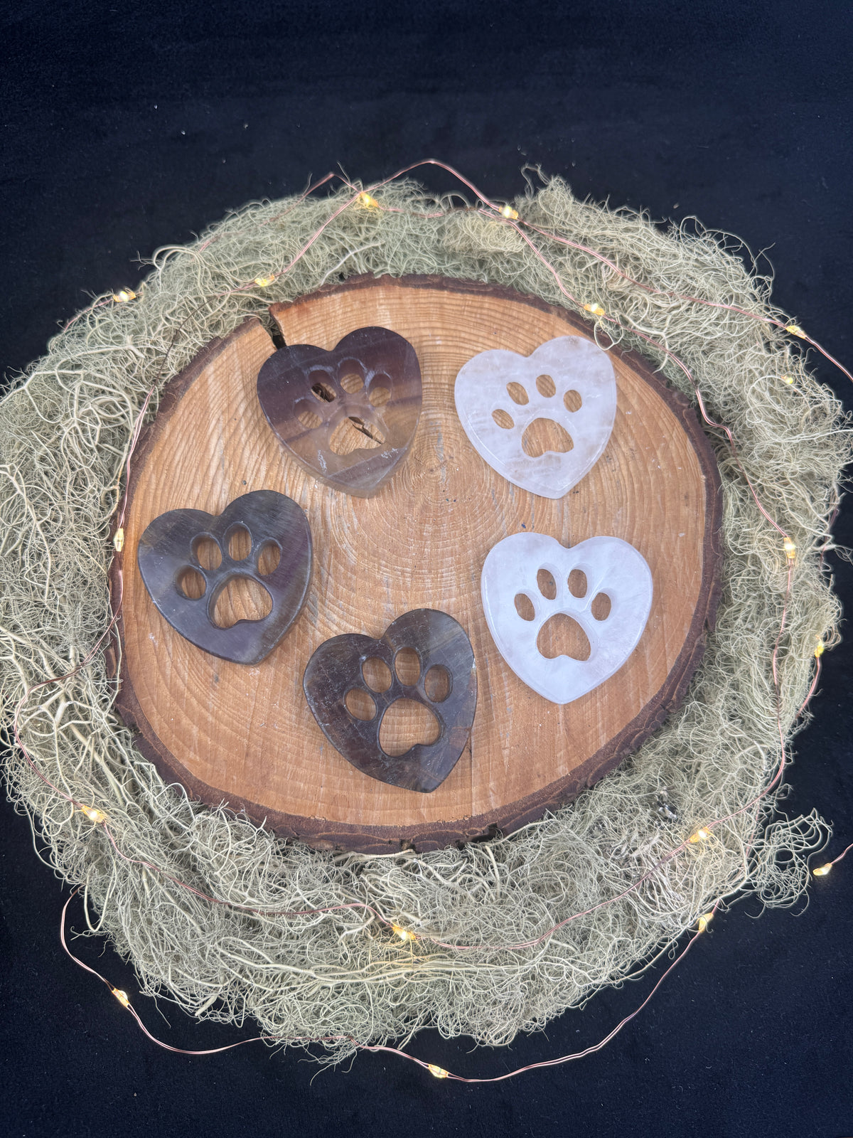Crystal Paw Print Heart